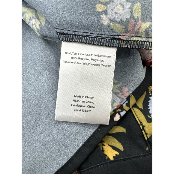 ModCloth Top Blouse Womens Size XL Gray Floral Long Sleeve Front Tie BOHO New - Picture 12 of 15